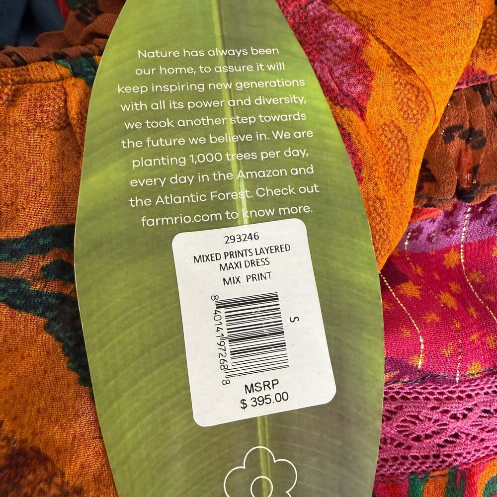 FARM Rio Multicolor Floral Maxi Dress in Red, Pink, Orange, Blue & Green - Picture 5 of 13
